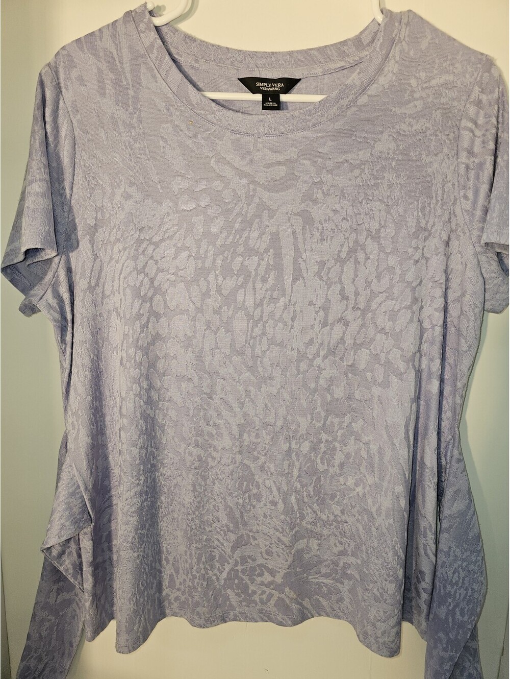 Simply Vera Vera Wang Textured Top Shirt Sz Large Lavender - New